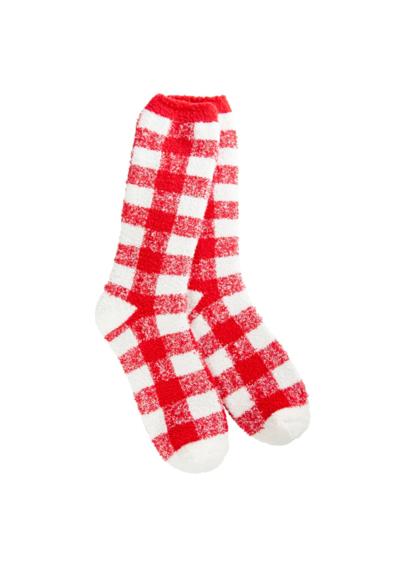 Holiday Cozy Crew Socks (Holiday Gingham)