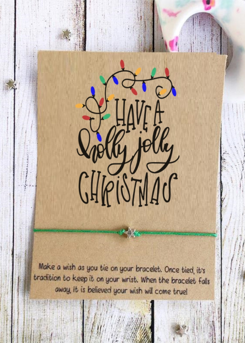 Have A Holly Jolly Christmas Wish Bracelet
