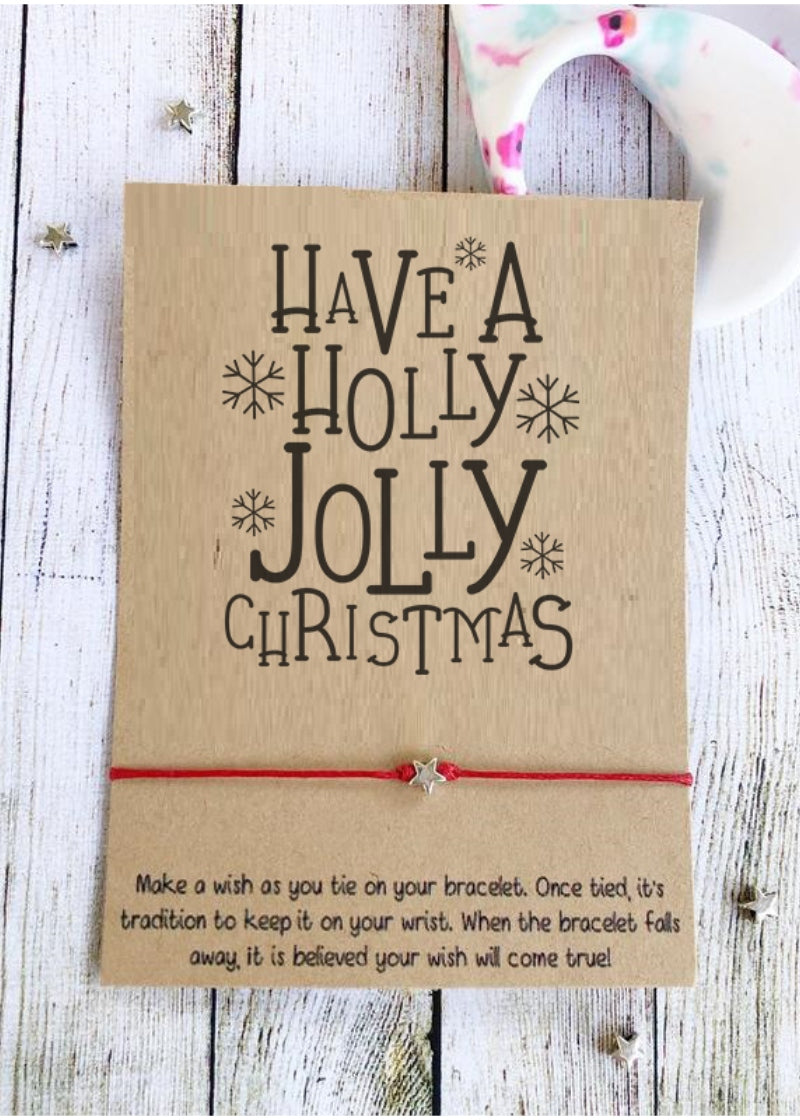 Have A Holly Jolly Christmas Wish Bracelet
