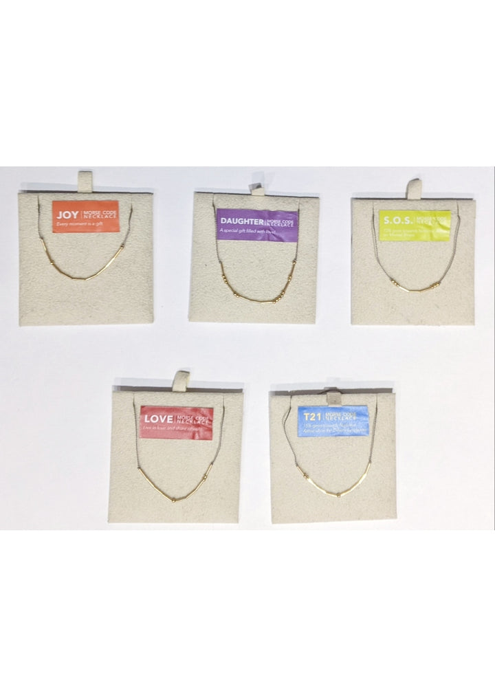 ON SALE Morse Code Necklace (14k Gold)