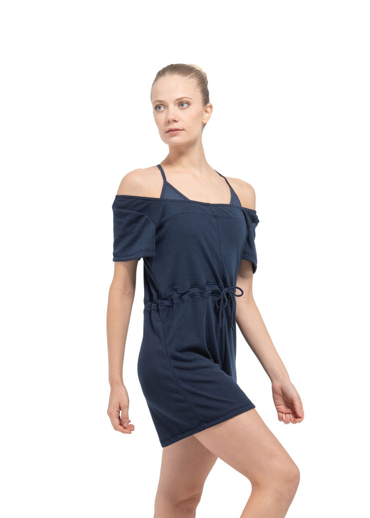 Ballet Rosa Anice short-sleeve romper in navy