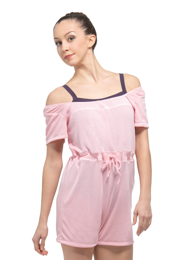 Ballet Rosa Anice short-sleeve romper in pink