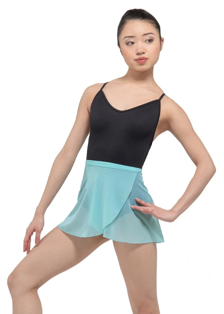Ballet Rosa mesh wrap skirt in light blue