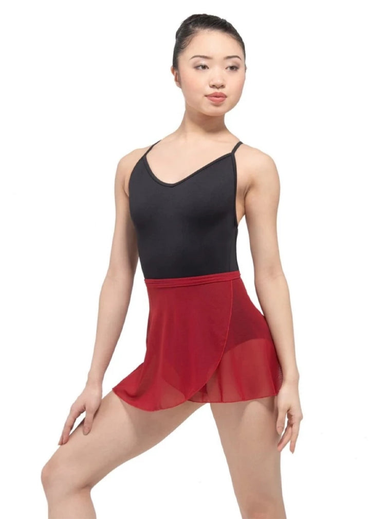 Ballet Rosa mesh wrap skirt in red
