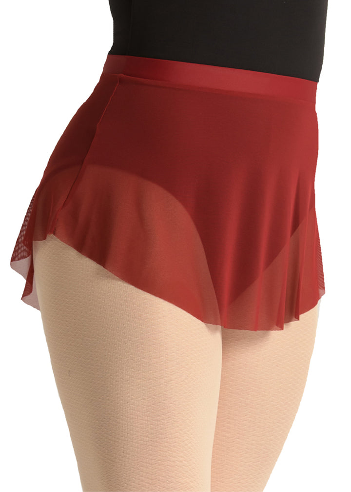 Ballet Rosa mesh pull-on skirt in red