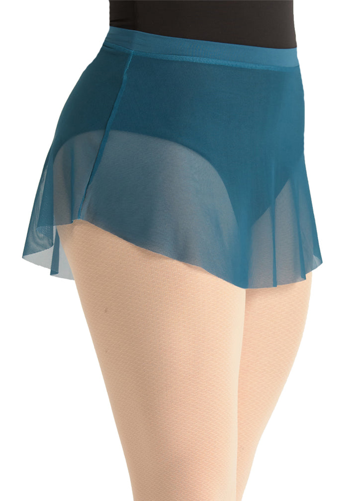 Ballet Rosa mesh pull-on skirt in teal