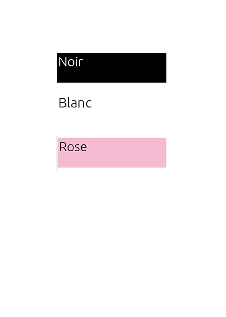 Ballet Rosa color swatches in black, white, and pink