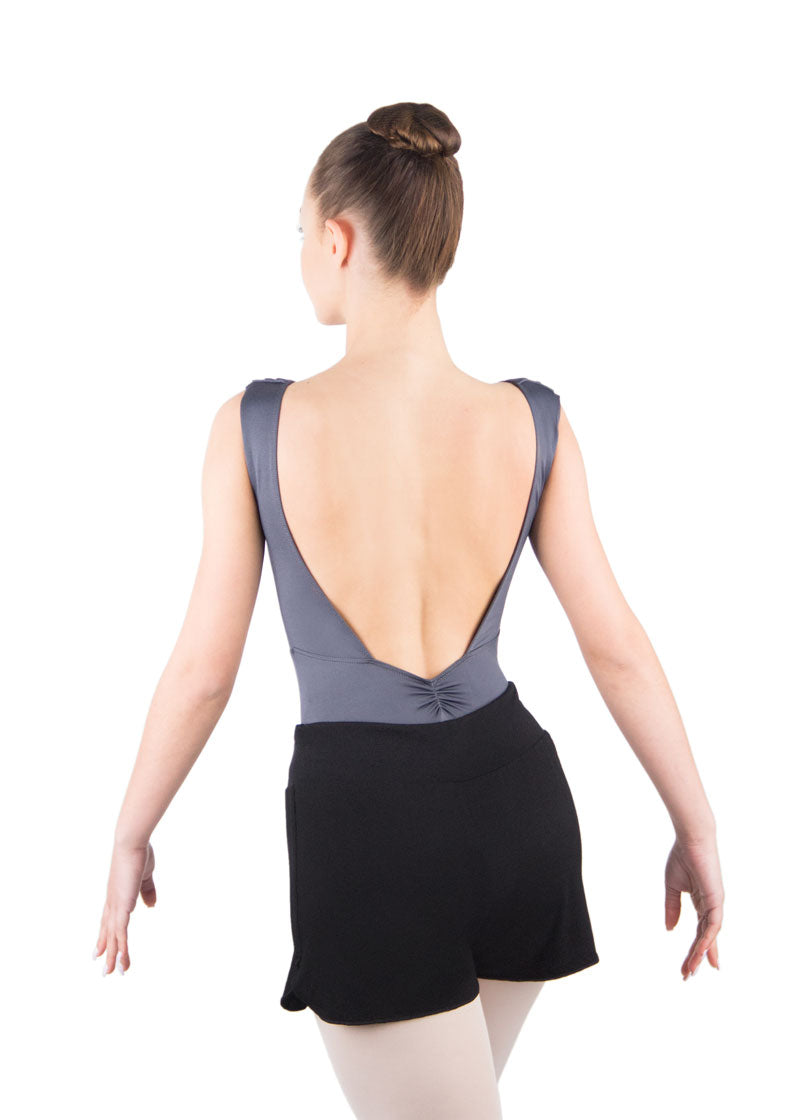 Ballet Rosa women's Nobu shorts in black with drawstring waistband.