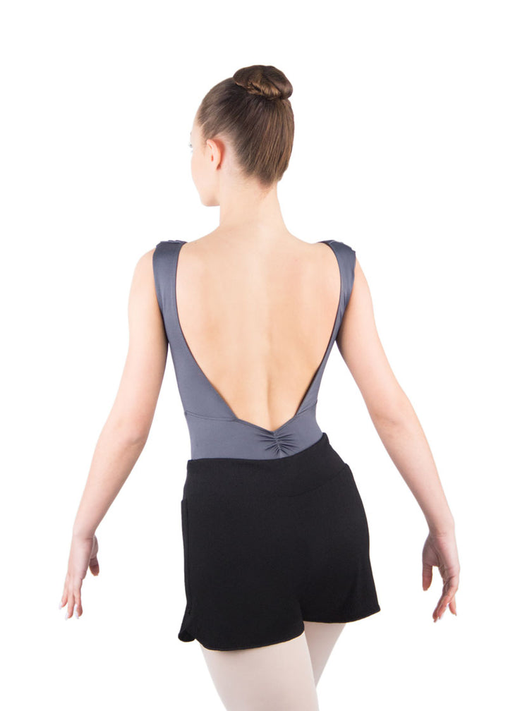 Ballet Rosa women's Nobu shorts in black with drawstring waistband.