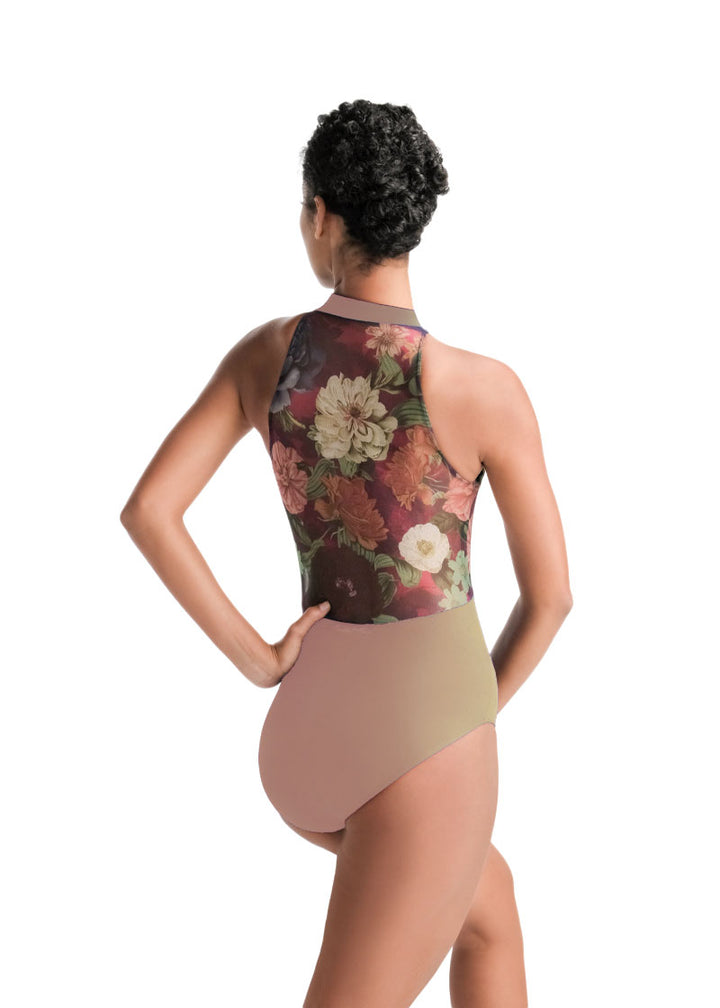 ON SALE Hazel Floral Mesh High Neck Leotard