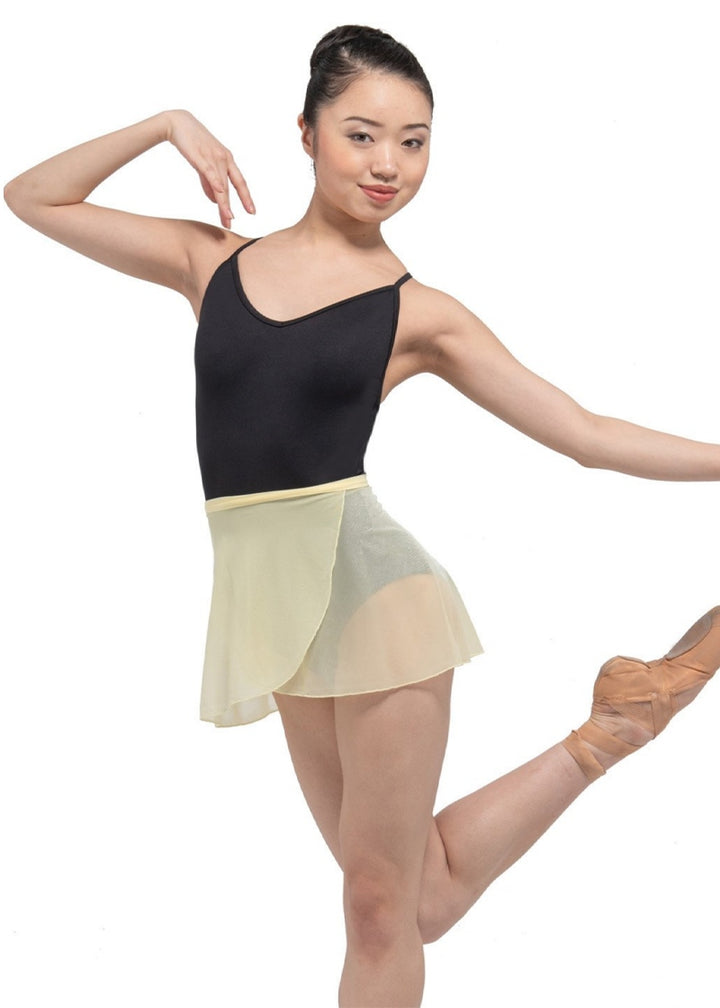 Ballet Rosa mesh wrap skirt in yellow