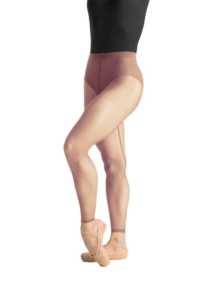 Ballet Rosa girls' Laetitia mesh leggings in tan.