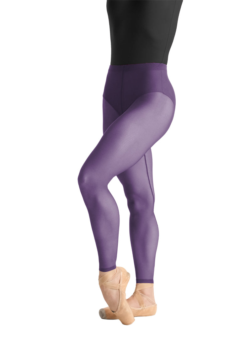 Ballet Rosa women's Laetitia mesh leggings in dark purple.
