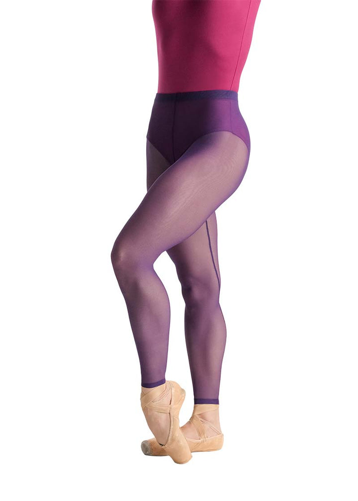 Ballet Rosa girls' Laetitia mesh leggings in purple.