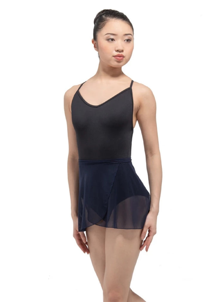 Ballet Rosa mesh wrap skirt in black
