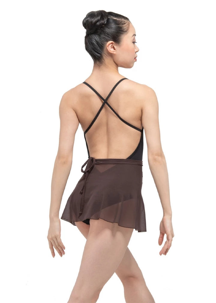 Ballet Rosa mesh wrap skirt in brown