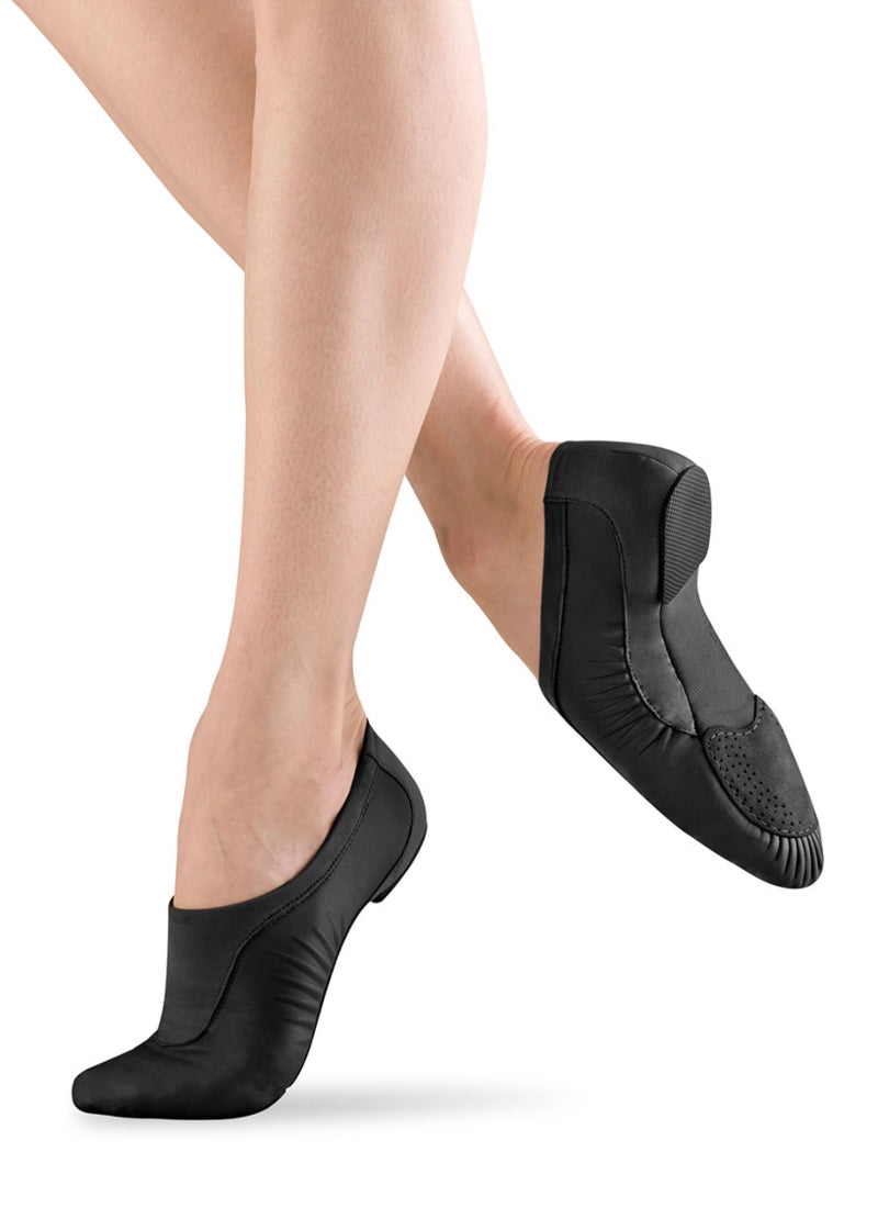 Pulse Youth Leather Slip-On Jazz Shoe (Black)