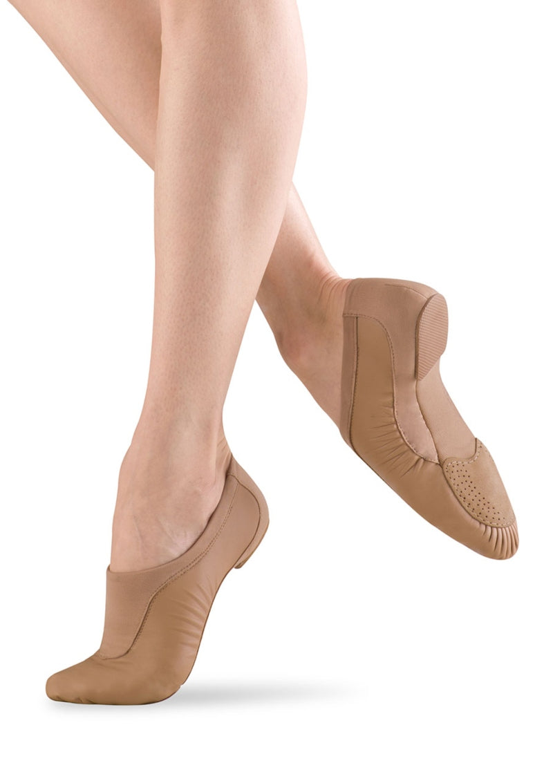 Pulse Youth Leather Slip-On Jazz Shoe (Tan)