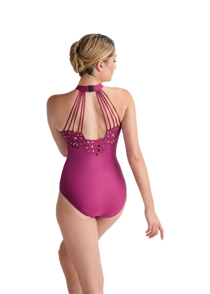 Via Strappy Back High Neck Leotard