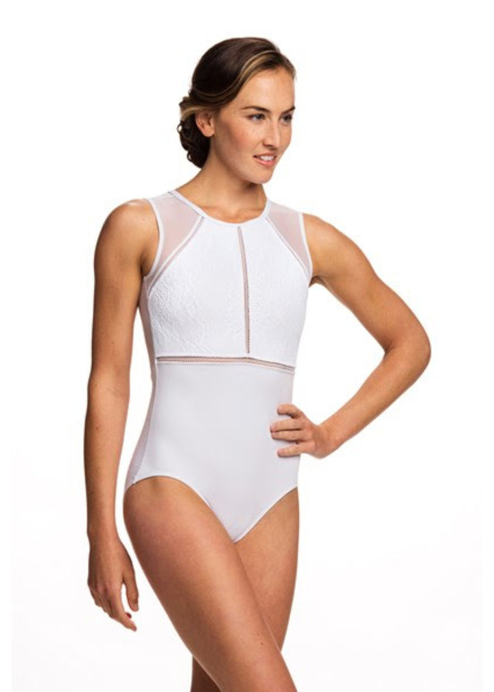 ON SALE Coco Kara Lace Tank Leotard (White)