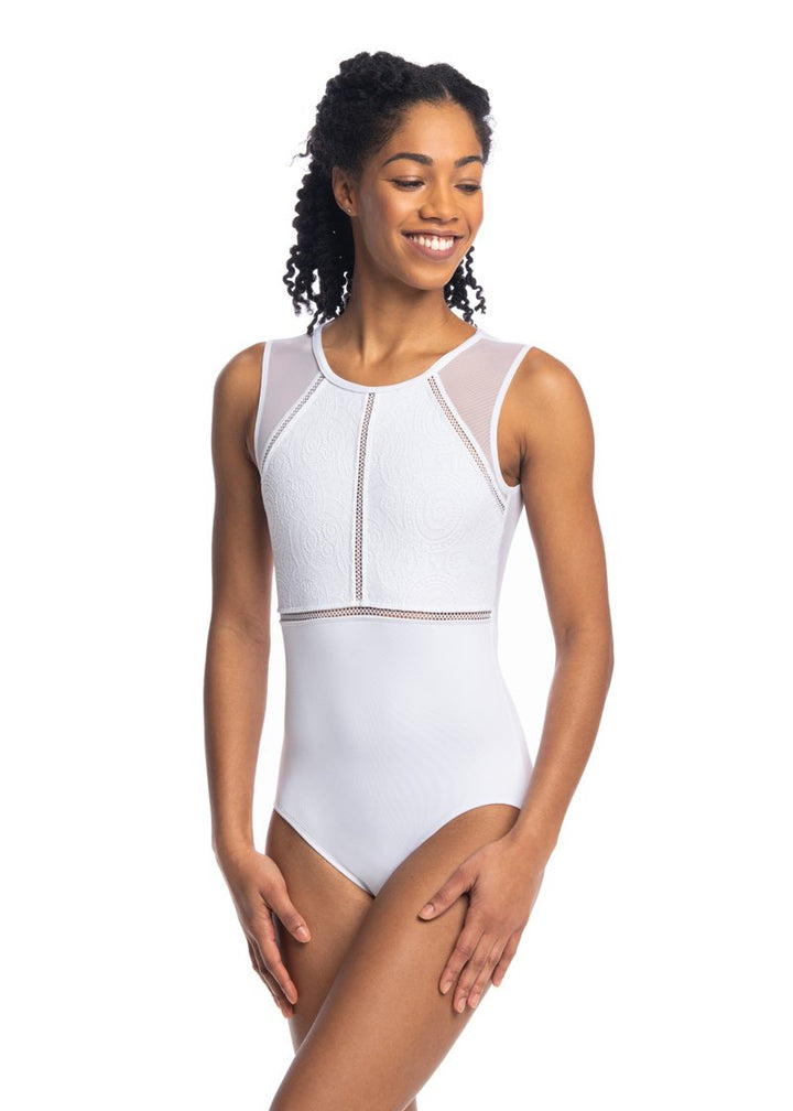 ON SALE Coco Lola Lace Tank Leotard (White)