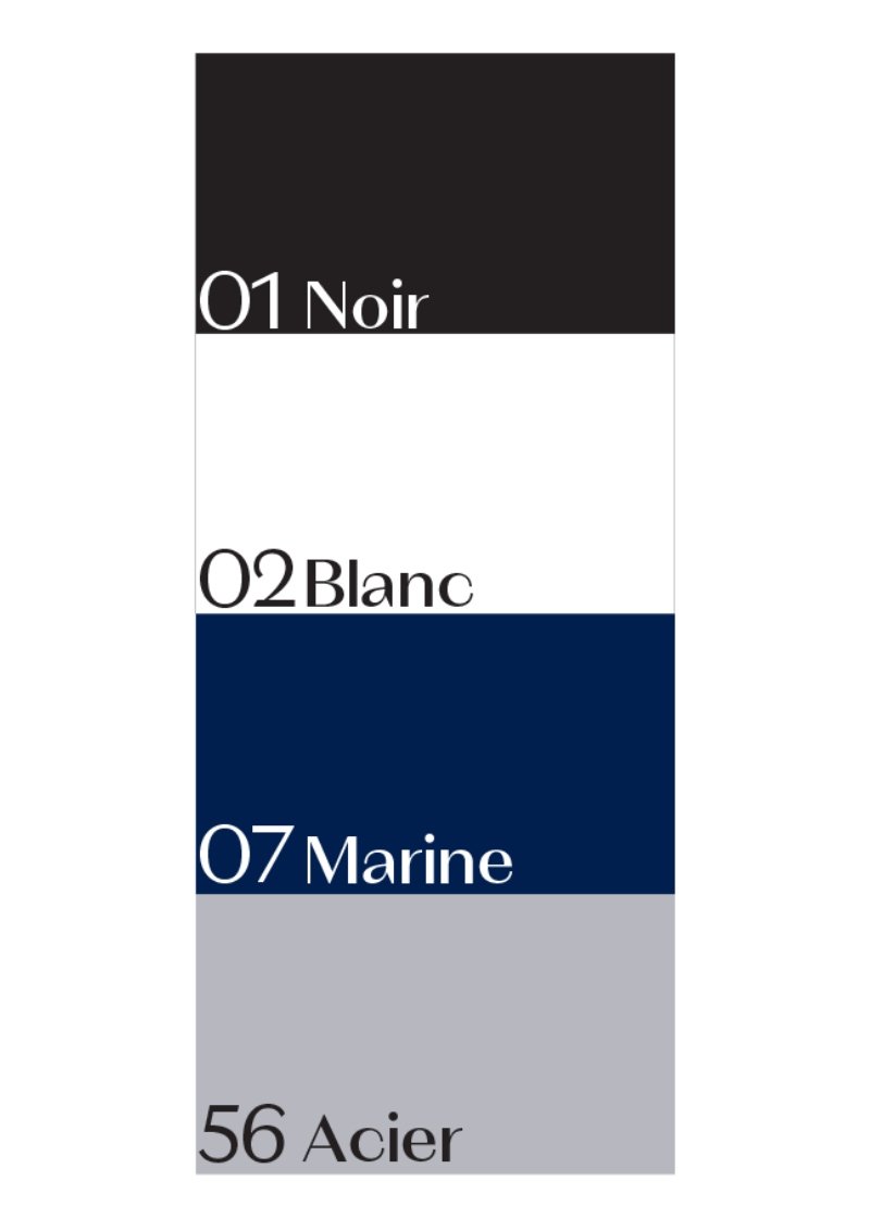 Baller Rosa color swatches in black, white, navy, and gray