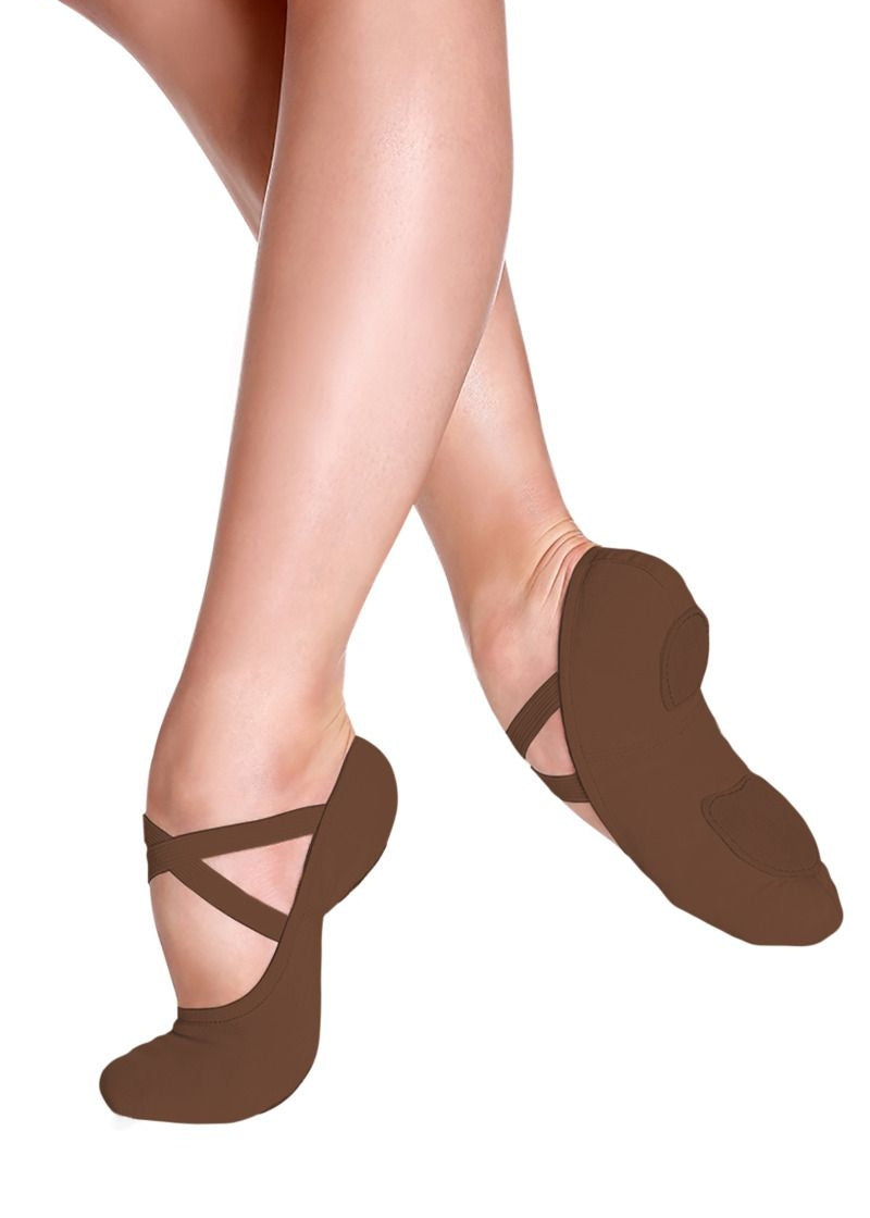 Bliss Split-Sole Canvas Ballet Shoe (Mocha)
