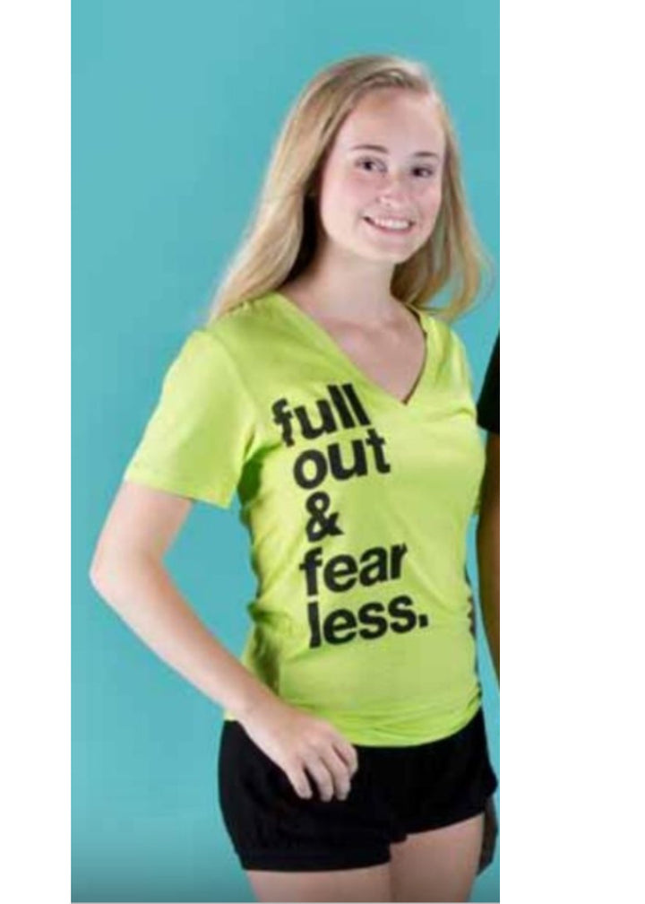 ON SALE Full Out & Fearless V-Neck Tee
