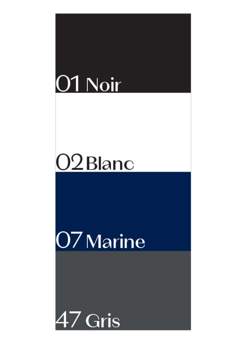 Ballet Rosa color swatches in black, white, navy, and gray