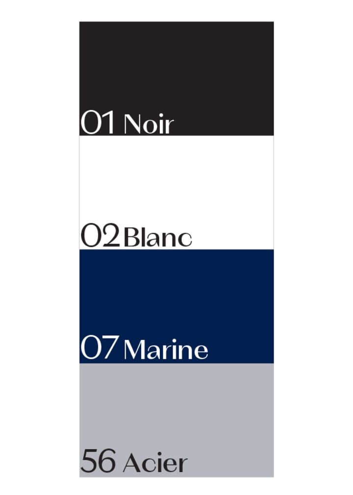Ballet Rosa color swatches in black, white, navy, and gray