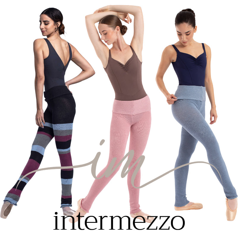 New & restocked warm-ups and leotards from Intermezzo, just in time for back-to-dance season