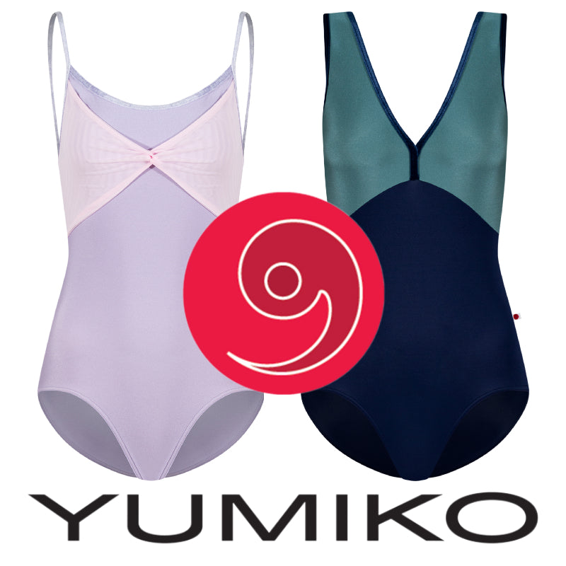Two stylish ballet leotards from the Yumiko June 2026 Drop - retailer exclusive!