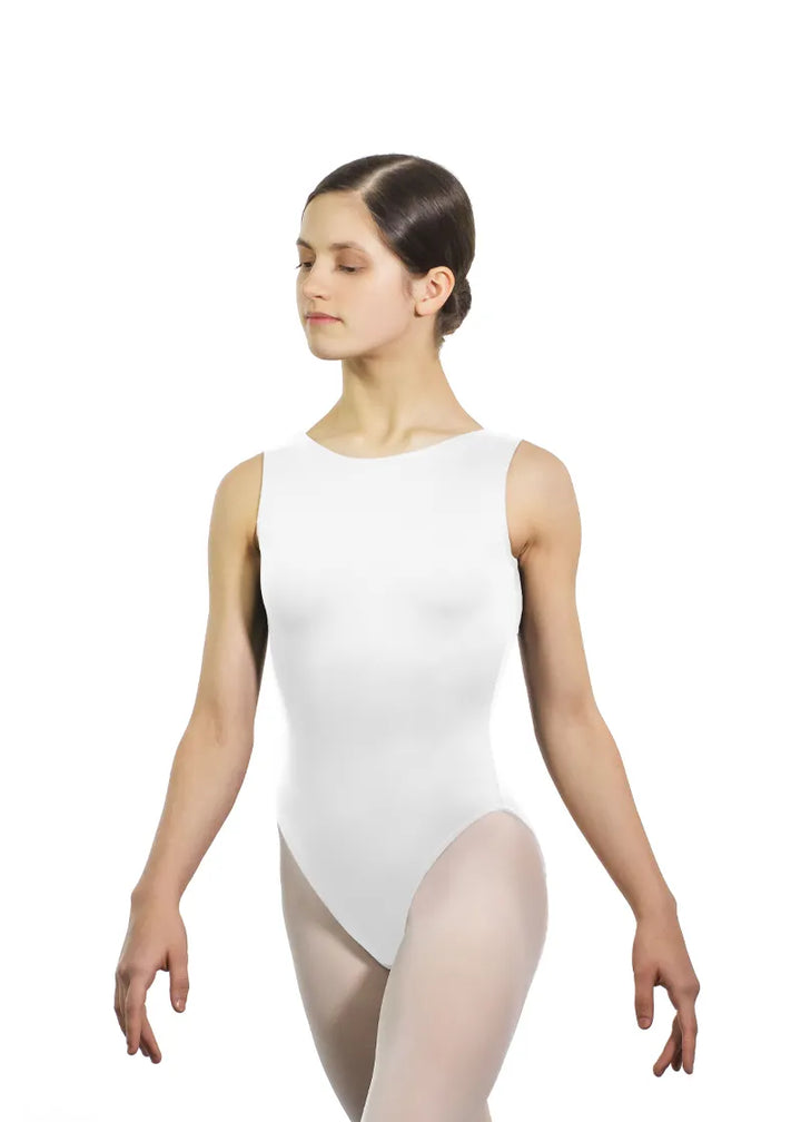 Darie Youth Boatneck Tank Leotard (Blanc)