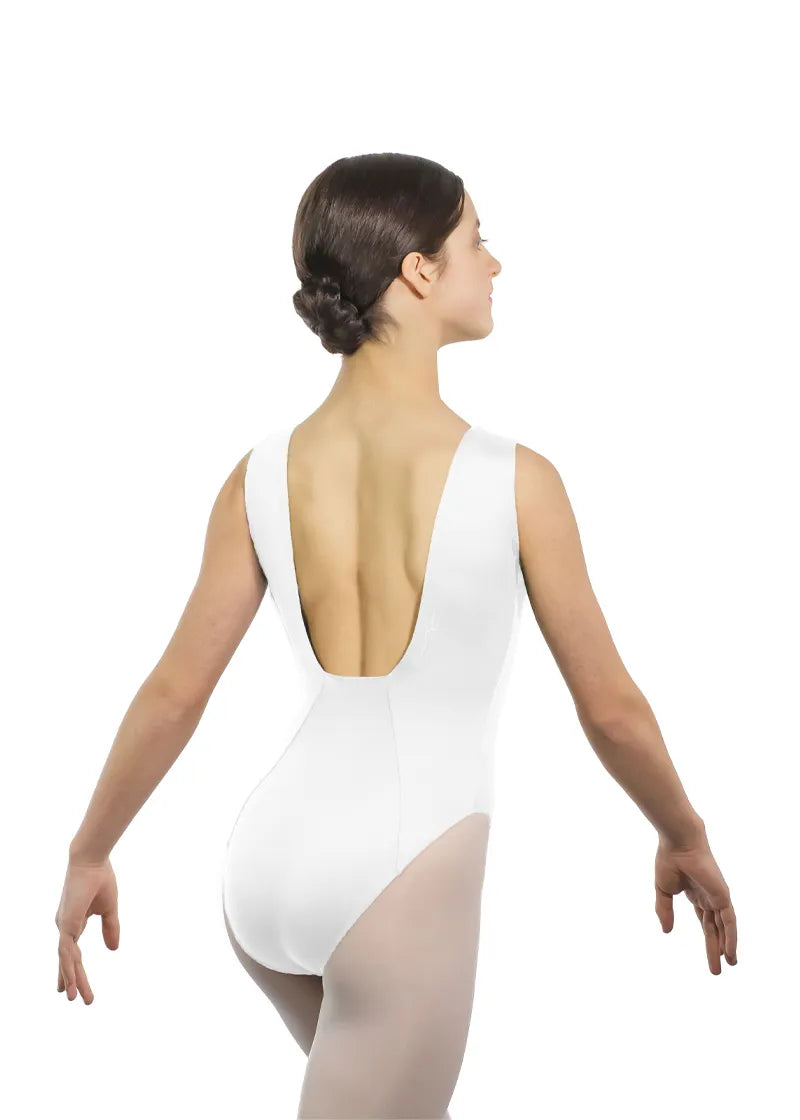 Darie Youth Boatneck Tank Leotard (Blanc)