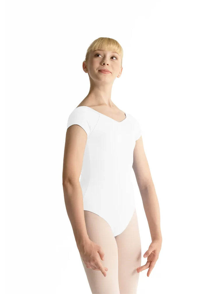Frida Cap Sleeve Leotard (Blanc)
