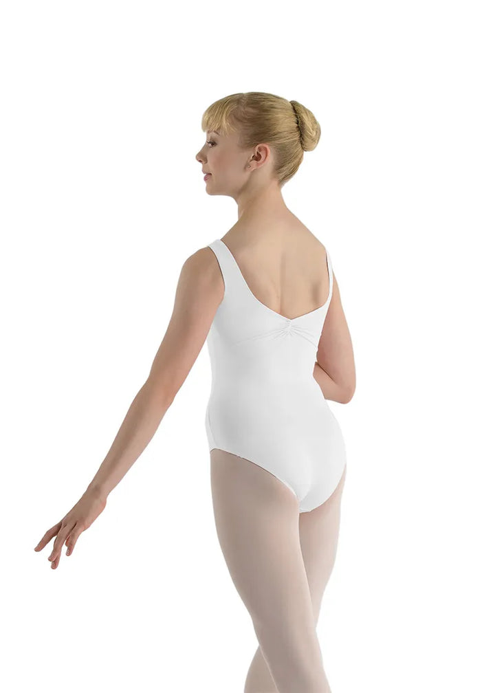 Delphine Pinch Back Youth Tank Leotard (Blanc)