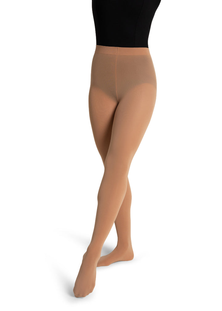Capezio convertible tights in tan with back-seam.