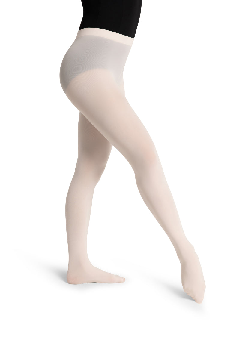 Capezio convertible tights in light pink with back-seam.