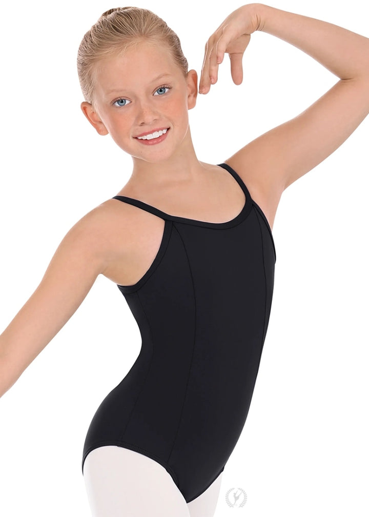 Eurotard Princess Seam Youth Adjustable Strap Camisole Leotard (Black)