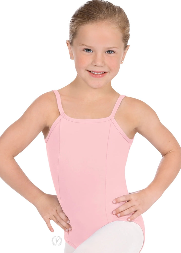 Eurotard Princess Seam Youth Adjustable Strap Camisole Leotard (Pink)