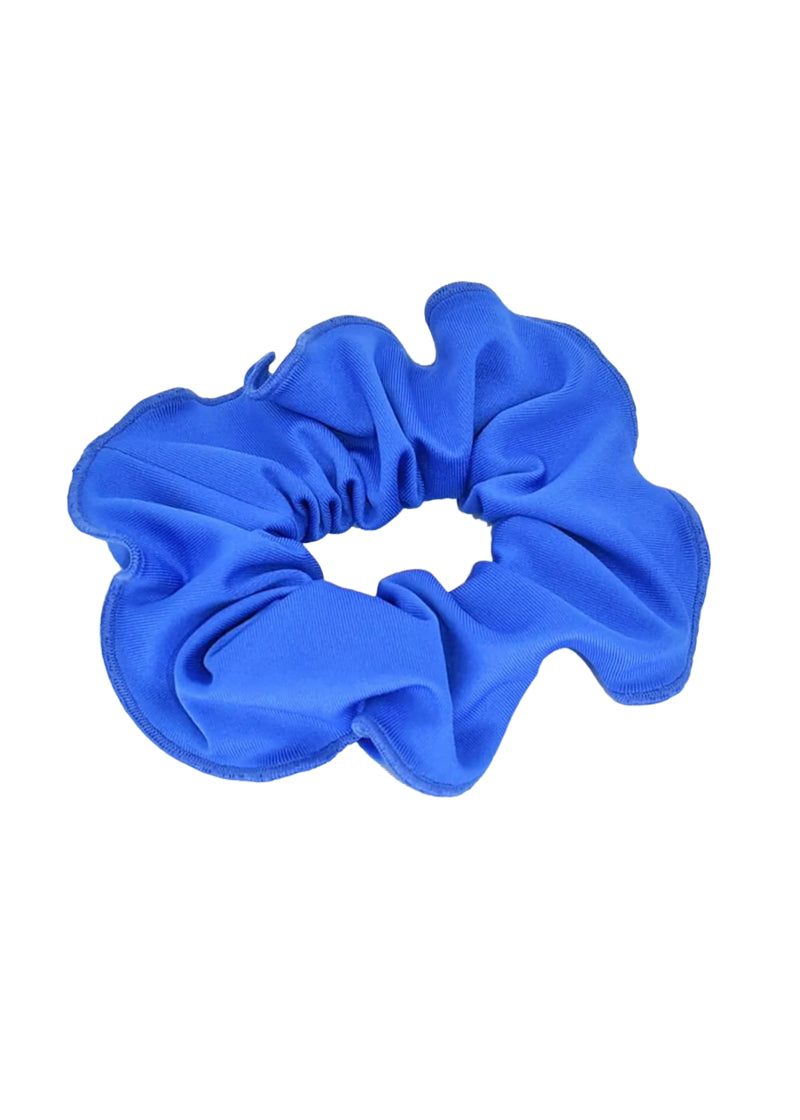 AK Dancewear scrunchie in royal blue.