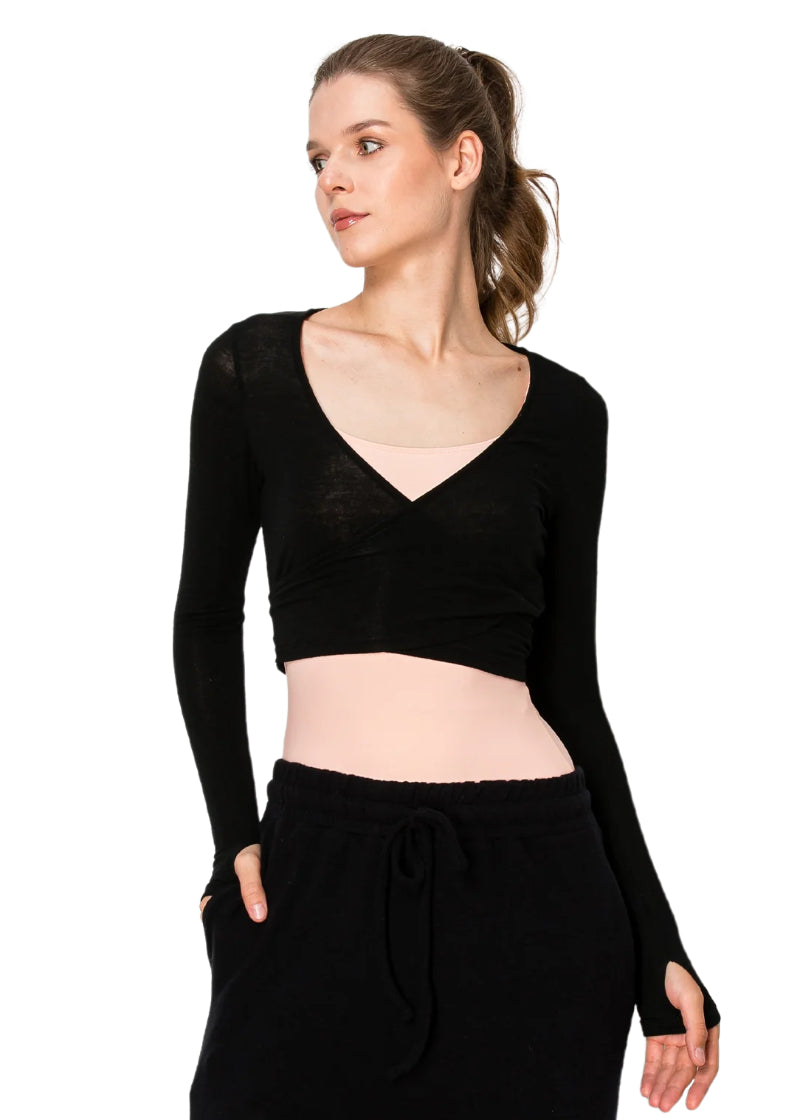 Rhi Wrap Sweater (Black)