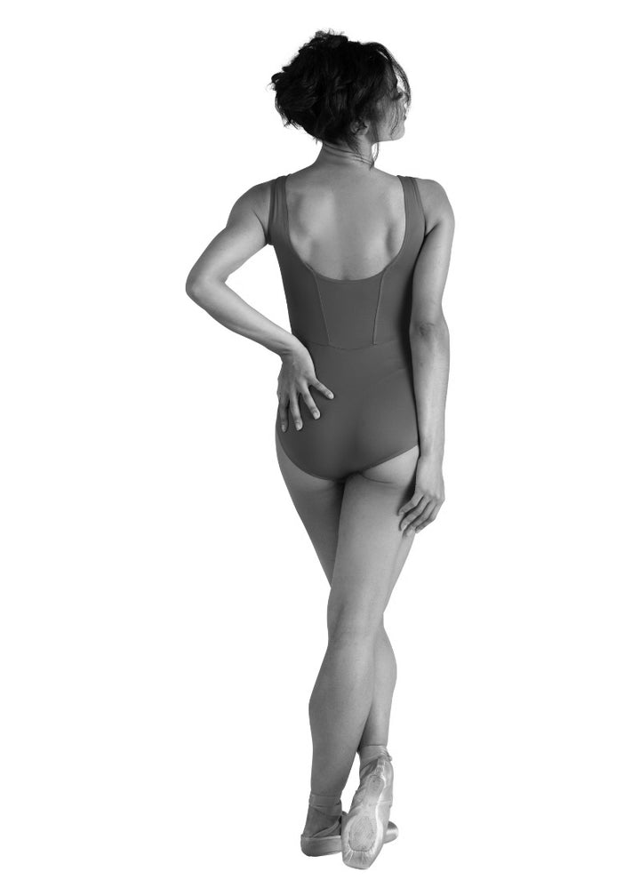 Danznmotion women's Reese tank leotard with scoop back.