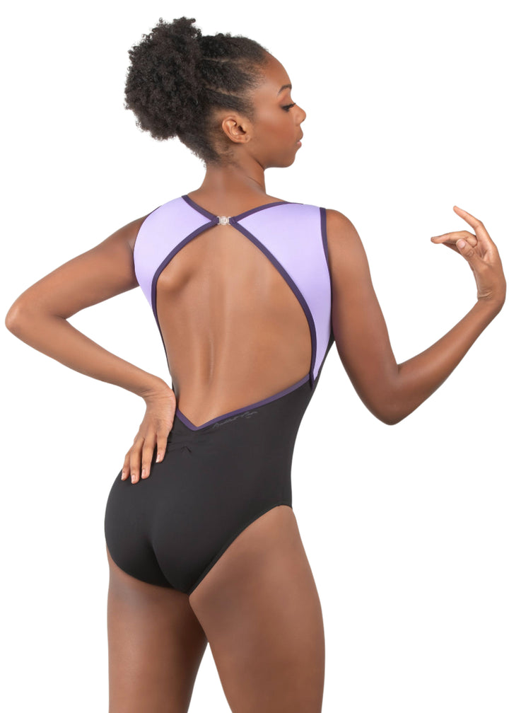 Jace Compression Open Back Tank Leotard (Lilacé)
