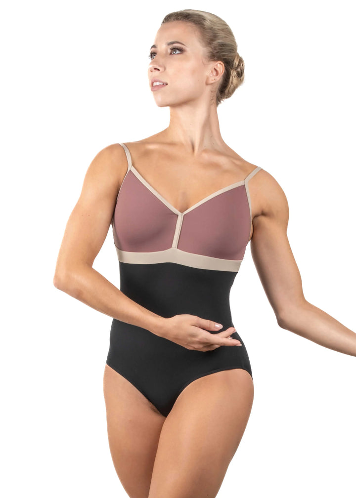 Akia Compression V-Neck Camisole Leotard (Ambre)