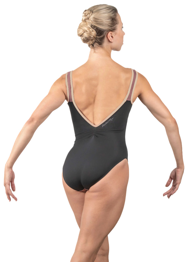 Esme Compression V-Back Tank Leotard (Ambre)