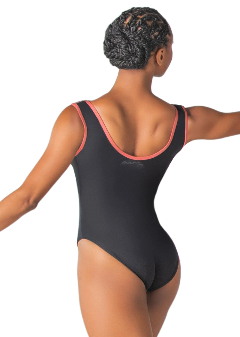 Tiah Compression Scoop Back Tank Leotard (Terre)