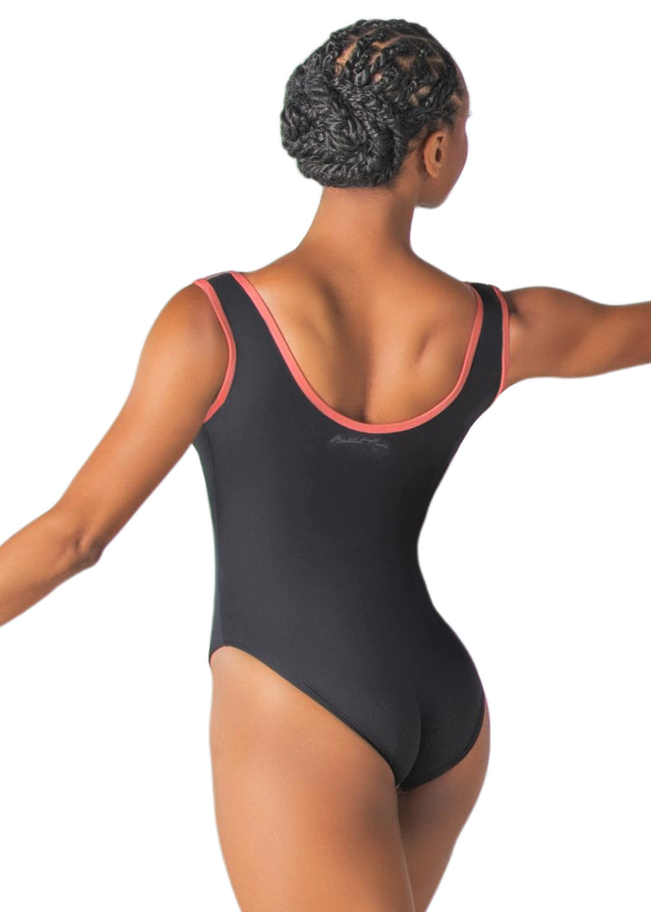 Tiah Compression Scoop Back Tank Leotard (Terre)