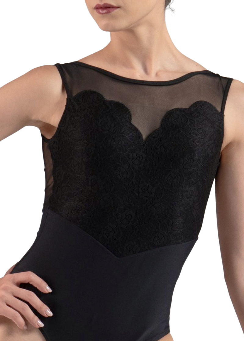 Caprice Lace Tank Leotard (Noir)