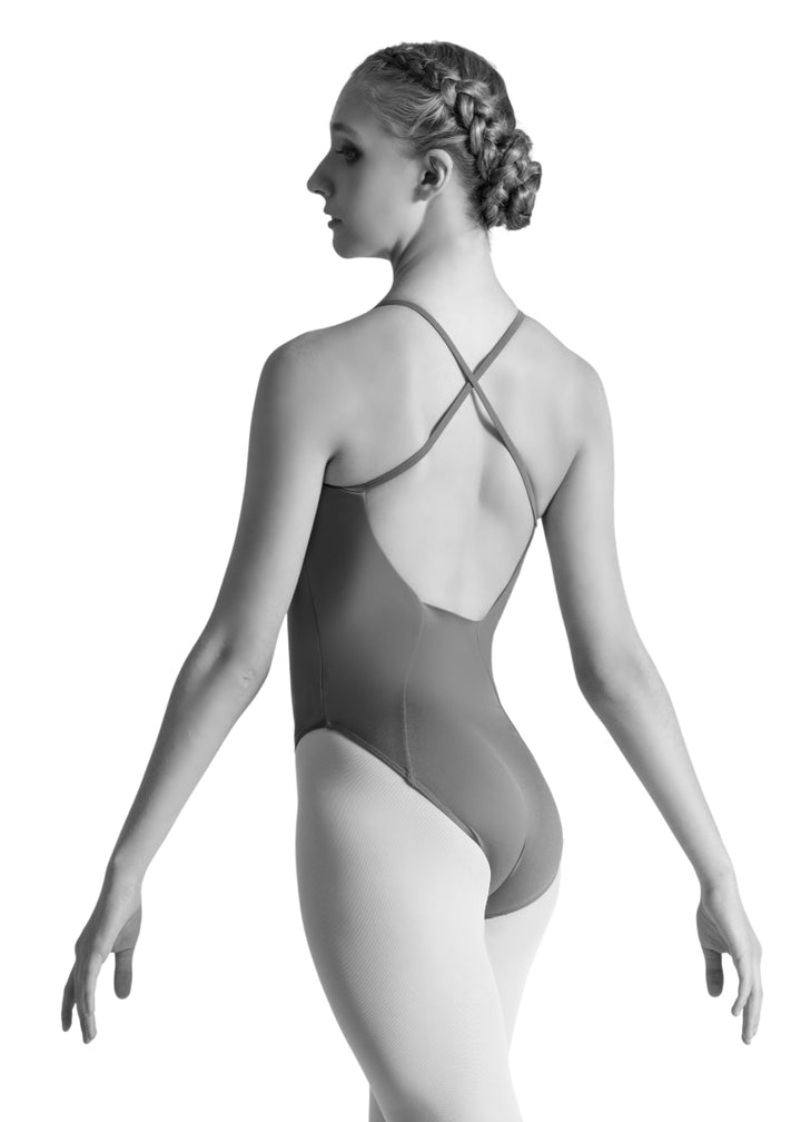 Eliette Cross-Back Camisole Leotard (Gris)